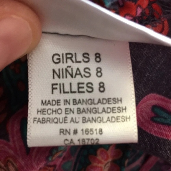 Emily West Pink Purple Floral Paisley Dress Girls 8 Sleeveless 100% Cotton - Picture 10 of 13